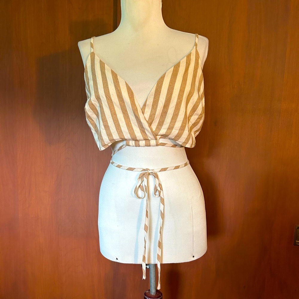 Striped Tan Crop Top